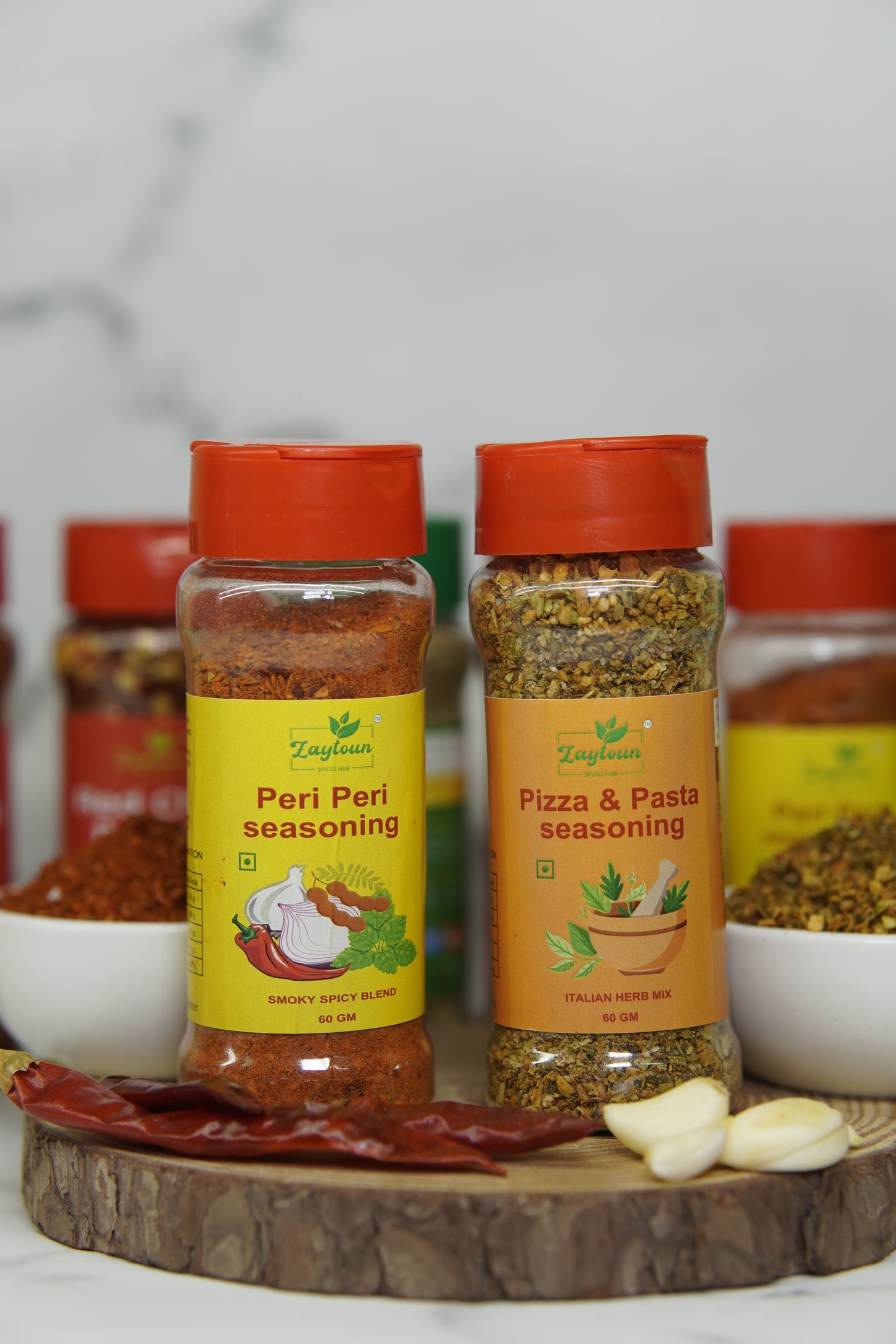 Peri Peri Seasoning - 60g |Spicy and Tangy Spice mix | Pizza Pasta Seasoning - 50g | Multipurpose seasoning | Pack of 2