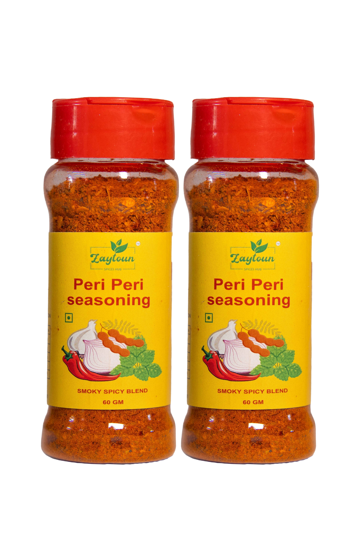 Peri Peri seasoning | Mediterranean Spice Mix | Spicy and Tangy | Pack of 2(60 g x 2)
