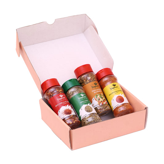 Seasonings Combo - Chilli flakes - 40g | Oregano - 35g | Peri Peri seasoning - 60g | Pizza Pasta seasoning - 50g